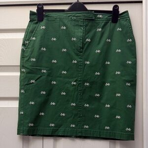 Talbots Green Bicycle-Print Pencil Skirt